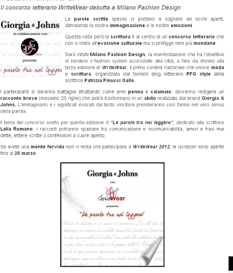 WriteWear con Giorgia & Johns alla Milano Fashion Design