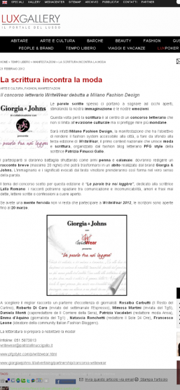 WriteWear con Giorgia & Johns alla Milano Fashion Design