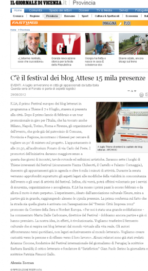 Pfgstyle al Primo Festival dei Blog. Attese 15.000 presenze